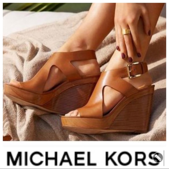 Michael Kors Shoes - 💕SALE💕 Michael Kors Taupe Josephine Wedge Heels